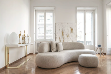 DOEM - Curved 4 seater bouclé fabric sofa by DOM Edizioni - view 3